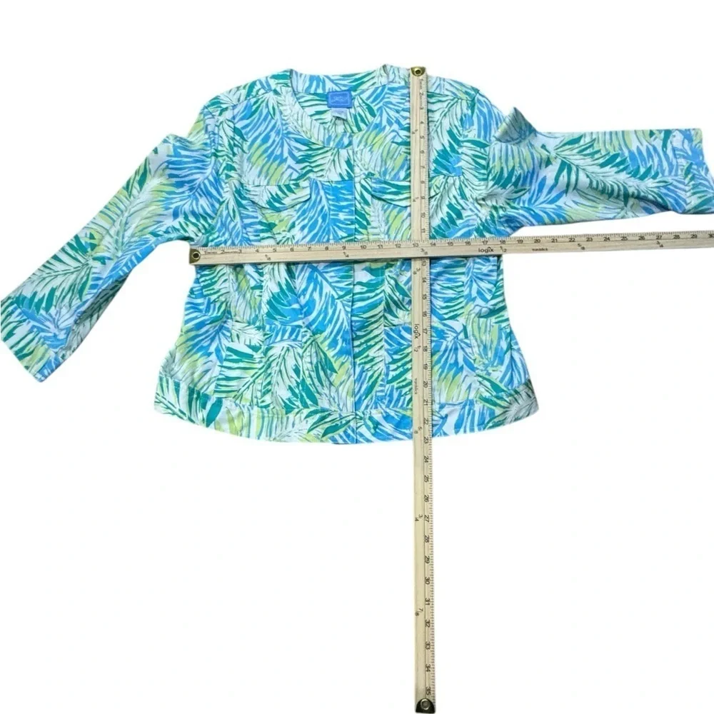 EUC Tropical Leaf Print Jacket Lara Lane Sz 16